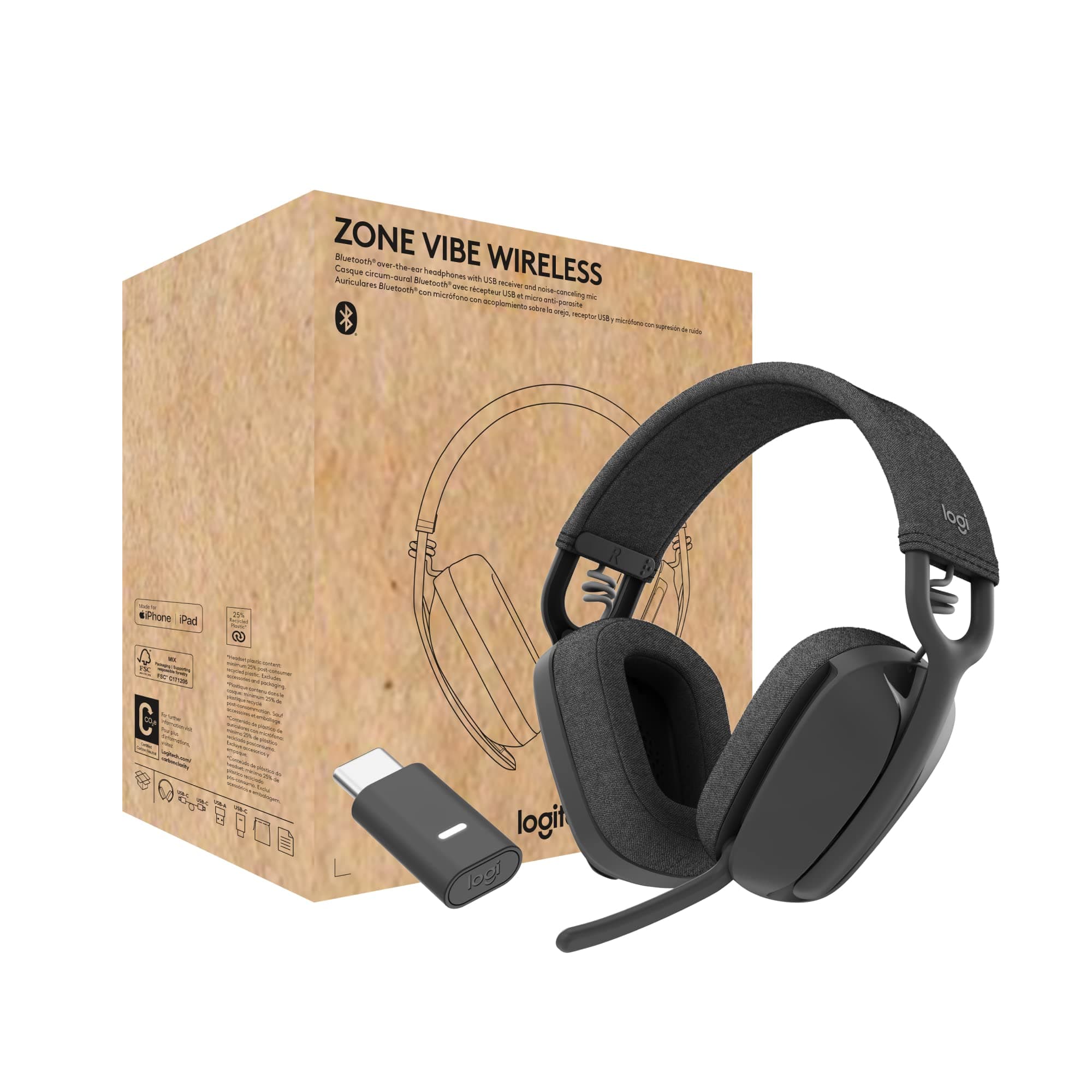 Logitech Zone Vibe Wireless Headphones for Business